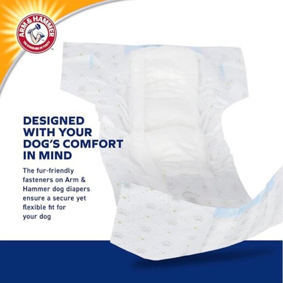 84ct Arm & Hammer Pets Disposable Female Dog Diapers Adjustable Absorbent Medium - Picture 2 of 5